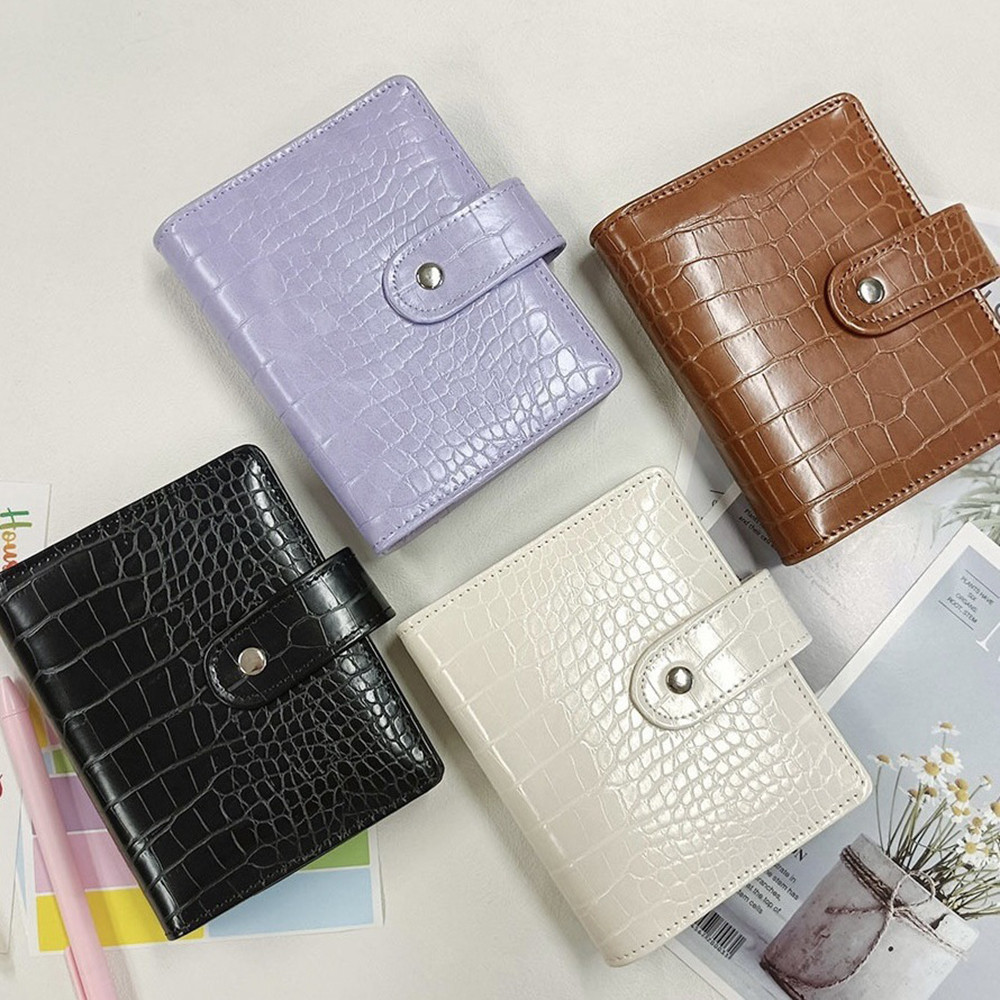 

A7 Notebook Binder Faux Crocodile Leather Small Notepad Portable Budget Sheets With 45 Blank Inside