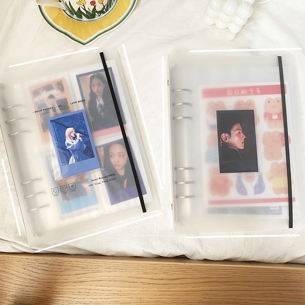 

New A5 Binder Storage Book Diary Journal Agenda Binder Cover Diy Idol Photo Organizer Card Holder