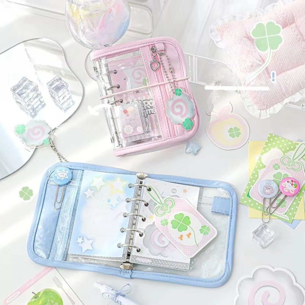 

Cute Retro M5 Binder Cartoon Scrapbook Ins Style Colorful Journal Book Clover Themed With Pendant