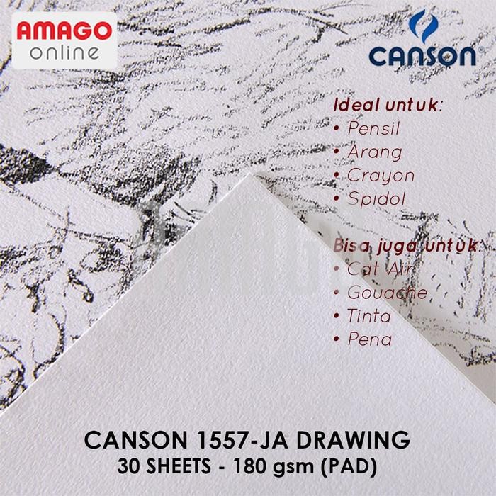 

Canson 1557-Ja Drawing - 30 Sheets - A3 - 180G (Pad) - 204127415 #Gratisongkir