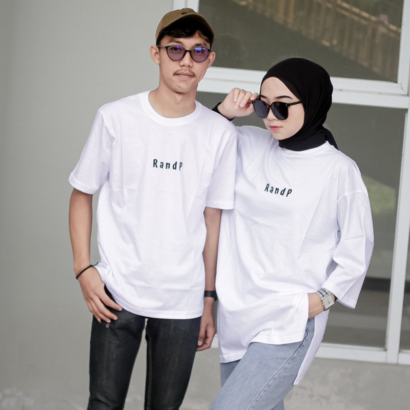 Kaos Couple Tisert Pasangan Dewasa Oversize Korean Style Baju Kapelan Samaan Lengan Panjang Pendek V