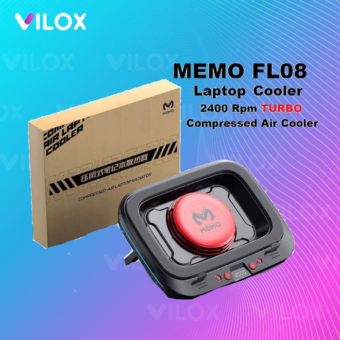 memo fl08 pendingin laptop mac air pro cooling cooler pad 2400RPM