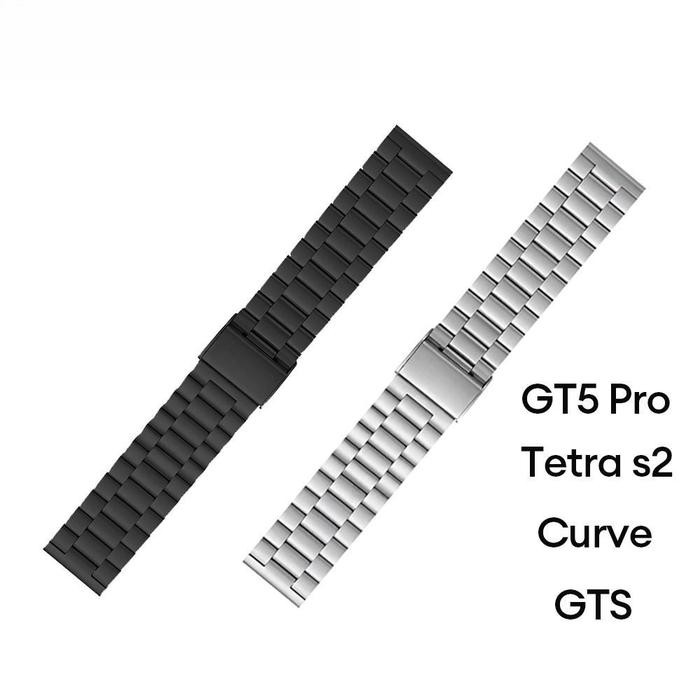 Tali Jam Tangan Pintar Aolon 22mm Asli Stainless Steel untuk GT5 Pro/Tetra s2/Curve/GTS/Mars