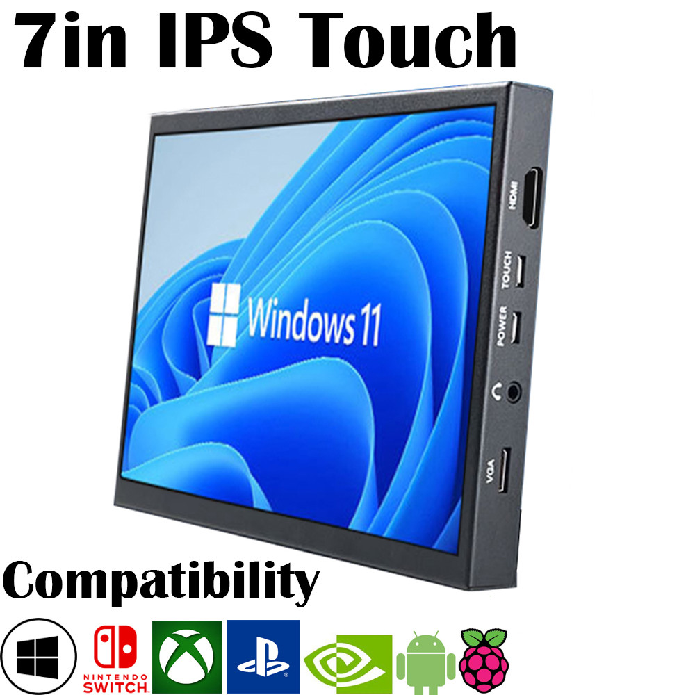 7 Inch IPS Touch Screen USB HD Connect LCD for Raspberry Pi Orange Pi Windows PC Display with Cortic