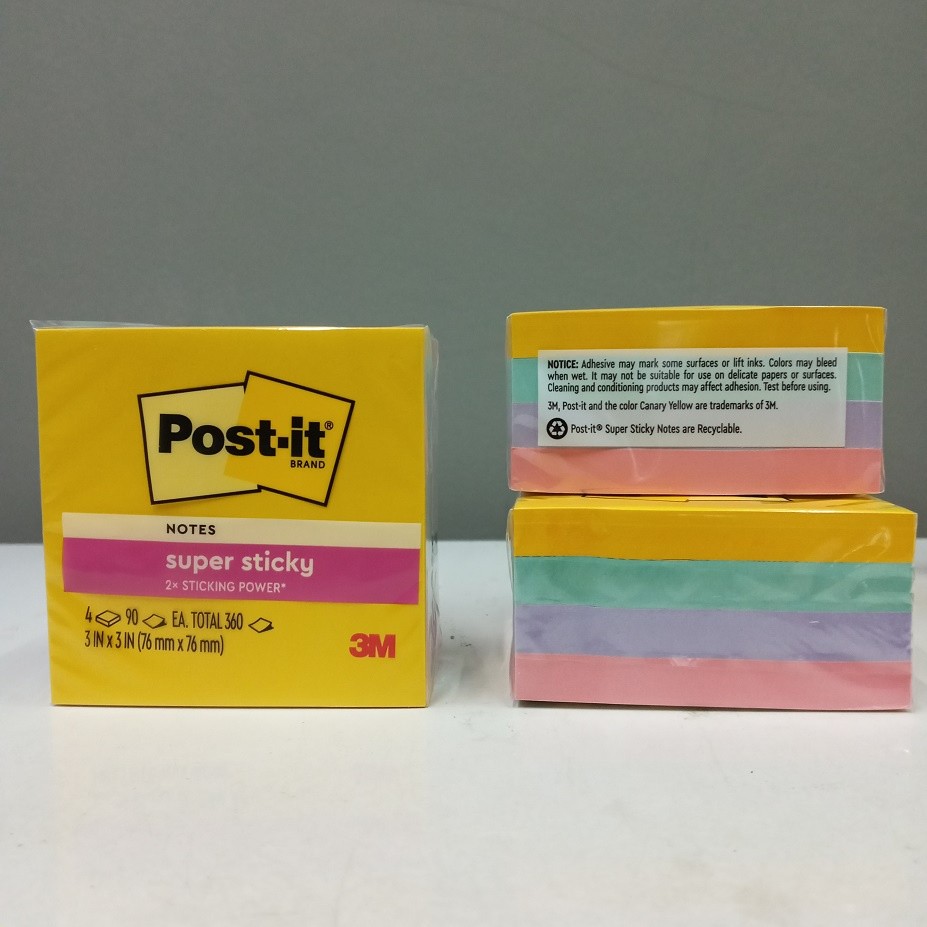 

3M Post It Super Sticky Notes 654-4SS-SWT Sweets 3 inch x 3 inch