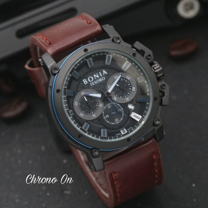 Jam Tangan Pria / Bonia Chrono SJG0339 + Free Batre Cadangan