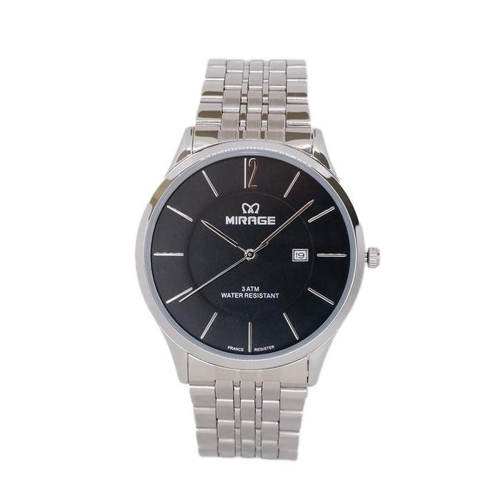Mirage Watch - Jam Tangan Pria Casual Silver Analog 8647 M Original Water Resist Kaca Stainless