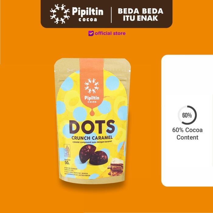 

PastikanTerjaminMutunya- Pipiltin Cocoa Snack Chocolate - Chocolate Dots Crunch Caramel