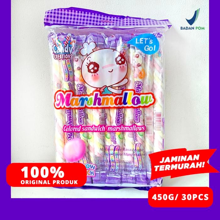 

PastikanTerjaminMutunya- MARSHMALLOW PANJANG RASA ANGGUR / GRAPE CANDY CREATION 30PCS 450G