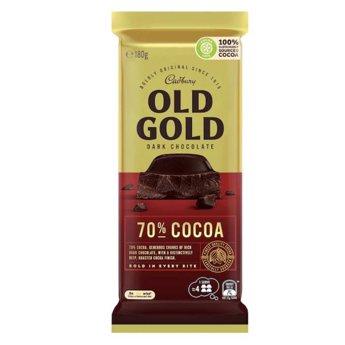 

PastikanTerjaminMutunya- Cadbury Old Gold Dark Chocolate 70% Cocoa Cokelat Coklat Impor Aussie