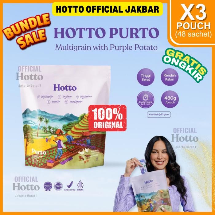 

PastikanTerjaminMutunya- SUPER BUNDLING!!! Hotto Purto 3 Pouch (48 sachet)