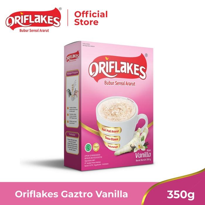 

PastikanTerjaminMutunya- Oriflakes Bubur Sereal Ararut Gaztro - Vanilla - 350 Gram