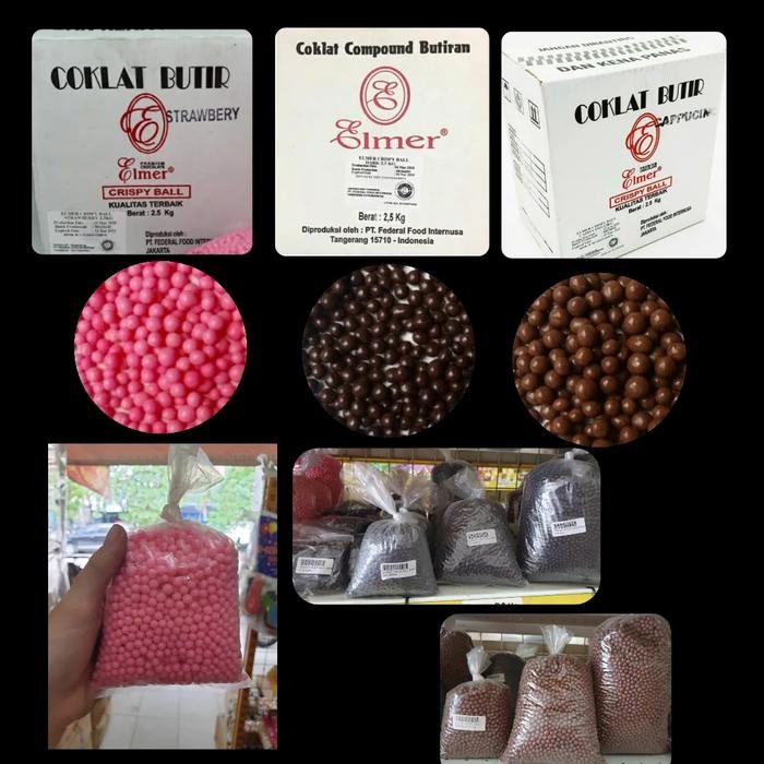 

PastikanTerjaminMutunya- COKLAT CRISPY BALL ELMER 1 KG (REPACK) - Coklat, Cappucino, Stawberry