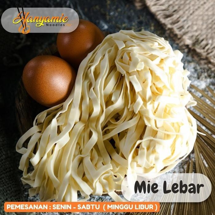 

SemuAReadyYaB0Zq- Mie lebar /bakmie ayam mentah HANYAMIE dengan telur ayam