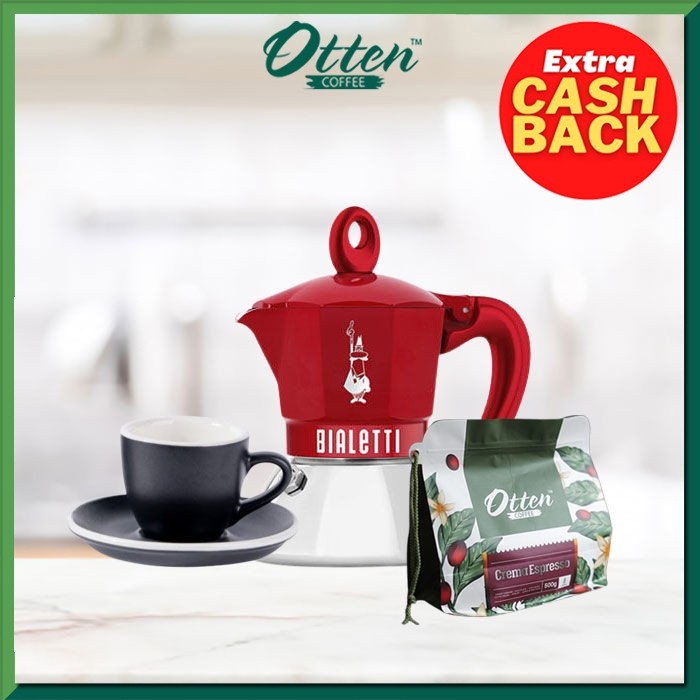 Bialetti Mokapot Bundle 01 - Paket Alat Seduh Kopi Manual - Bundling Set Otten Coffee