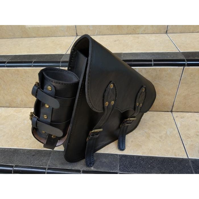 PREMIUM SIDEBAG MOTOR TAS MOTOR KULIT ASLI TAS SAMPING MOTOR DGN TEMPAT BOTOL