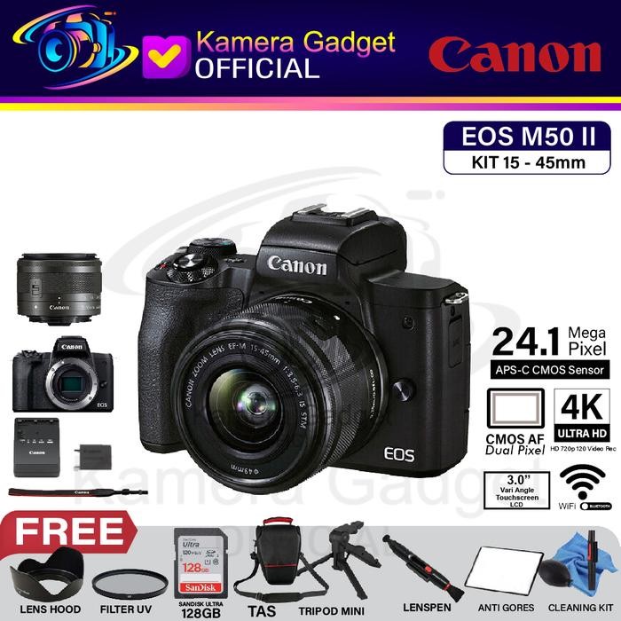 Cam- Canon Eos M50 Ii Kit 15-45Mm Distri M 50 Mark 2 Mirrorless Paket