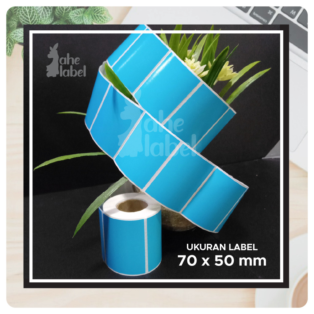 

label stiker direct 70 x 50 blue - pcs