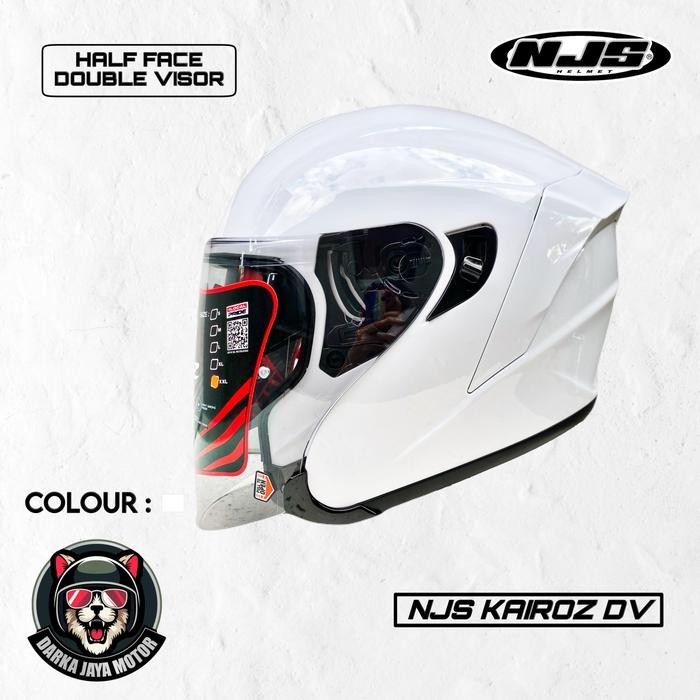 HELM NJS KAIROZ DV SOLID ORIGINAL/DOUBLE VISOR HALF FACE