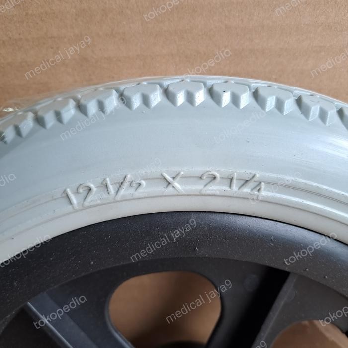 Roda uk 12 (30cm) Ban mati berikut Velg Kursi Roda Travel gea FS868L