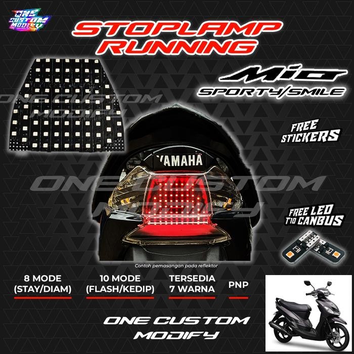 STOPLAMP RUNNING MIO KARBU LAMPU LED REM BELAKANG VARIASI MOTOR ONE CUSTOM MODIFY