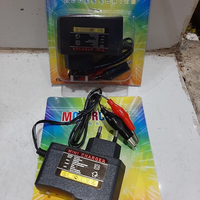 ASLI.. ADAPTOR MINI/MINI CHARGER AKI MOTOR 12V