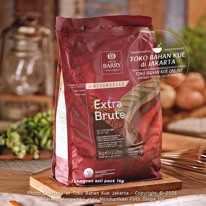 

CACAO BARRY EXTRA BRUTE COCOA POWDER 1KG COKELAT BUBUK COKLAT PURE