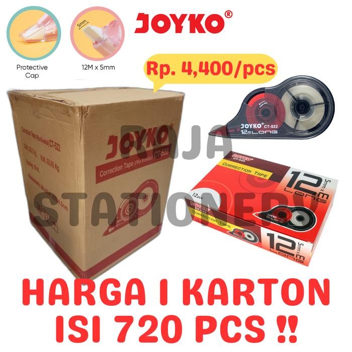 

JOYKO CORRECTION TAPE 12M TIPEX KERTAS JOYKO TIPX CT-522 [720PCS]