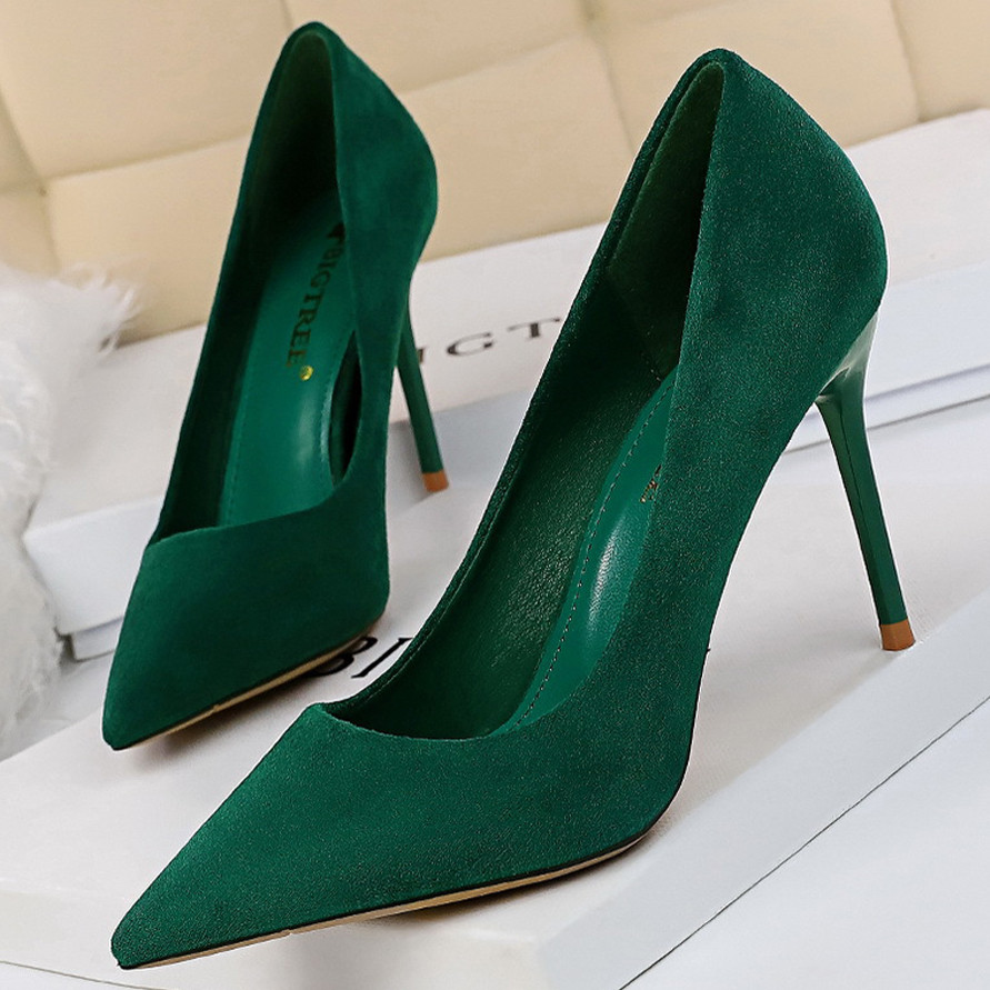 BIGTREE Shoes Suede Woman Pumps New High Heels For Women Office Shoes Fashion Stiletto Heels Women B