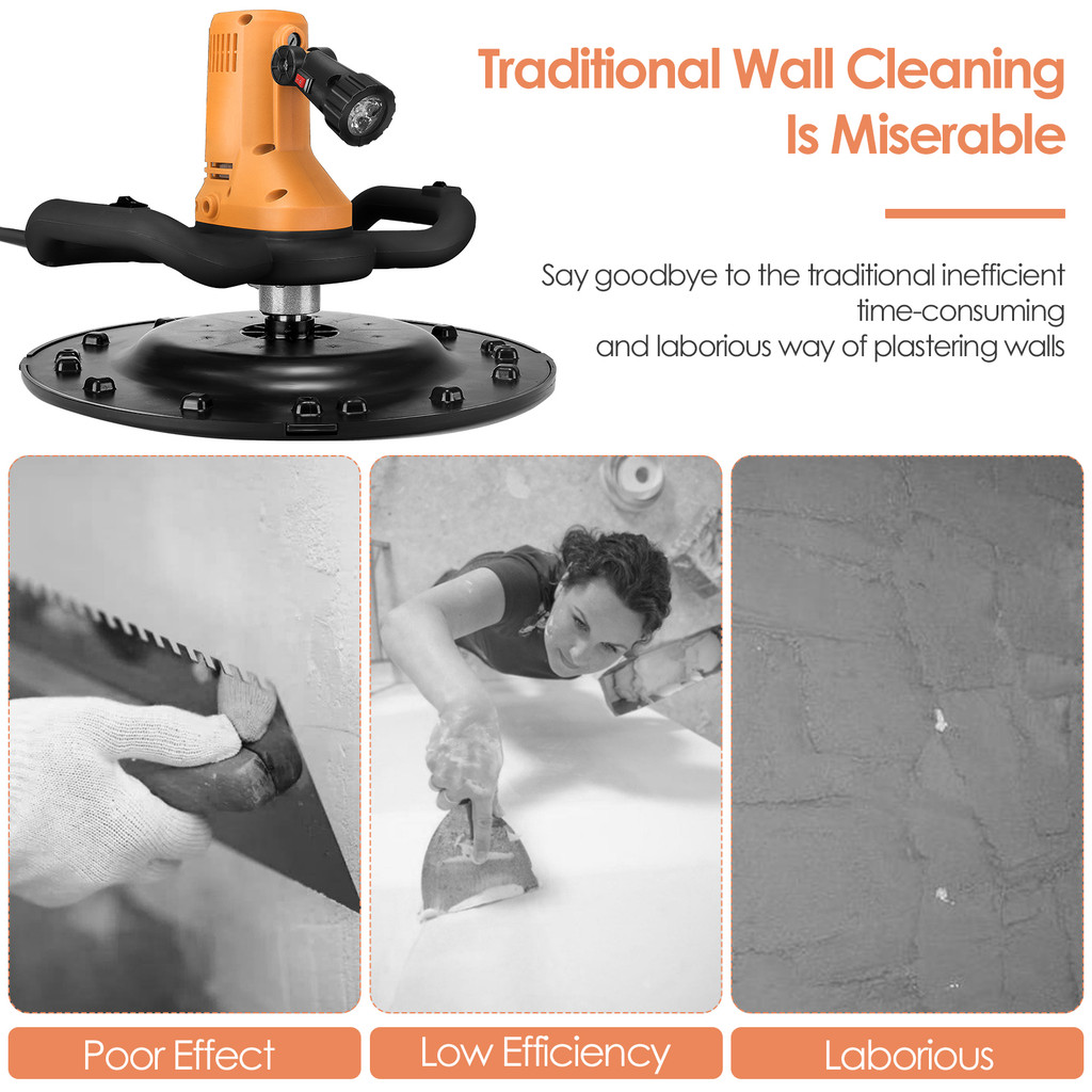 Electric Concrete Cement Mortar Trowel Wall Smoothing Polishing Machine 1700W  80-600rpm Plaster Smo
