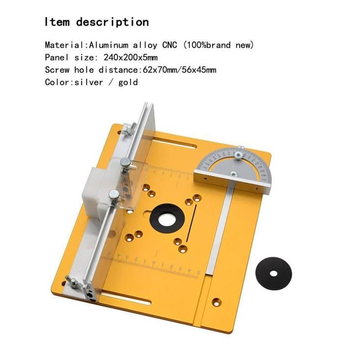 plunge router base / dudukan mesin profil trimmer / insert plate / router lift table / router handle