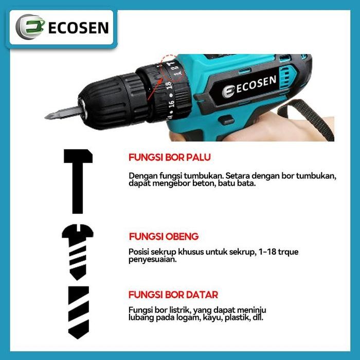 Mesin Bor Baterai/Bor batre/Bor Cordless/Bor Listrik/Bor cas/Cordless Impact Drill 2 Baterai