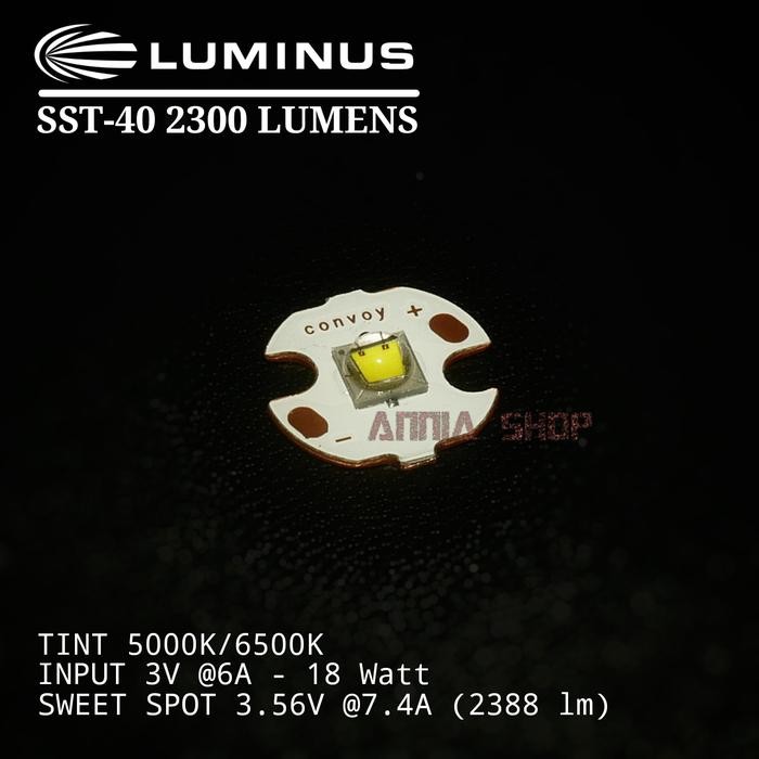 PREMIUM LUMINUS SST40-W SST40 LED EMITTER TEMBAGA DTP COPPER 16MM PUTIH WHITE