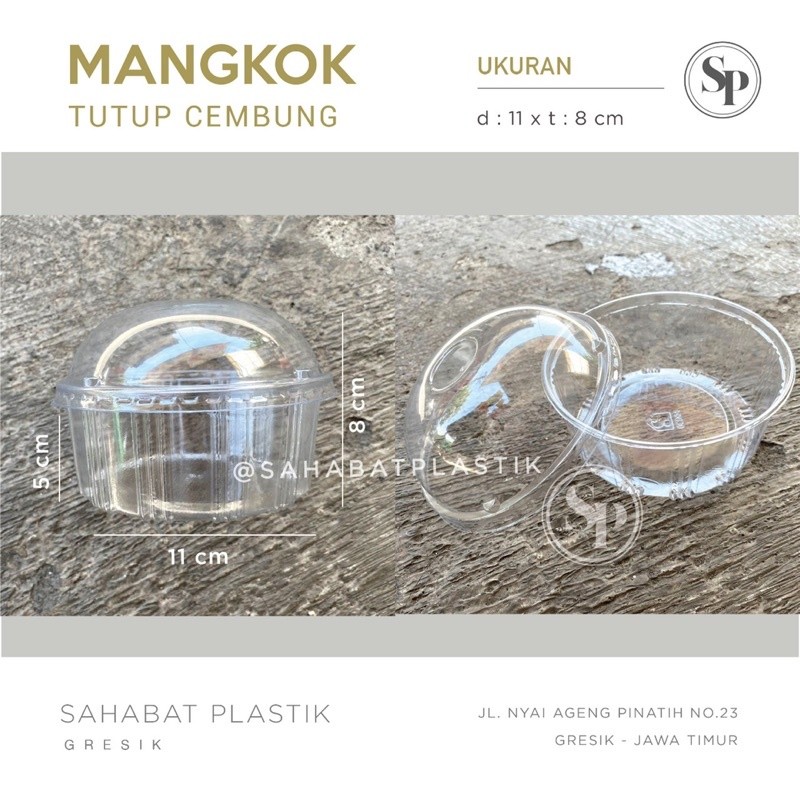 Bombardilomedis 10Pcs Mangkok Tutup Cembung / Mangkok Tempat Kurma 130/ Mangkok Salad Plastik/ Mika