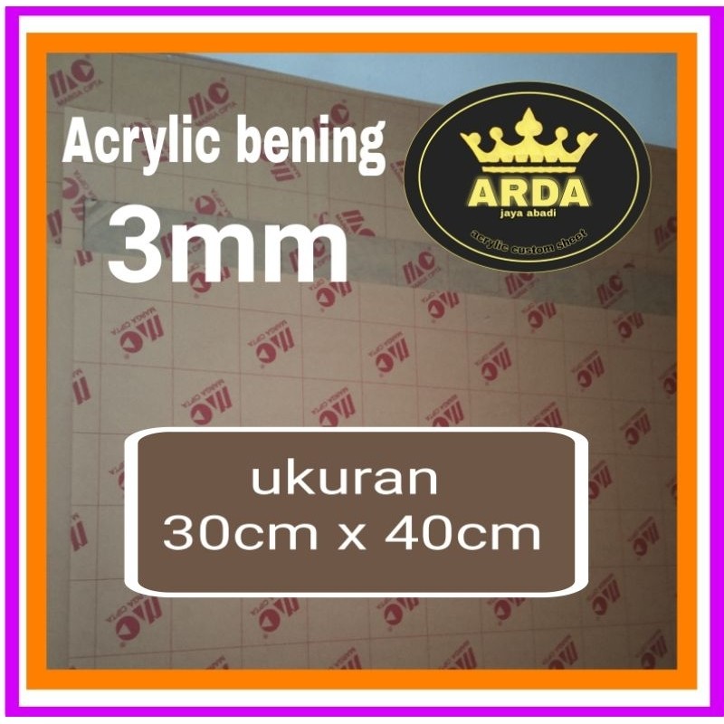 Bombardilomedis Akrilik 3Mm Bening 30 X 40 Akrilik Lembaran Acrylic Clear Akrilik