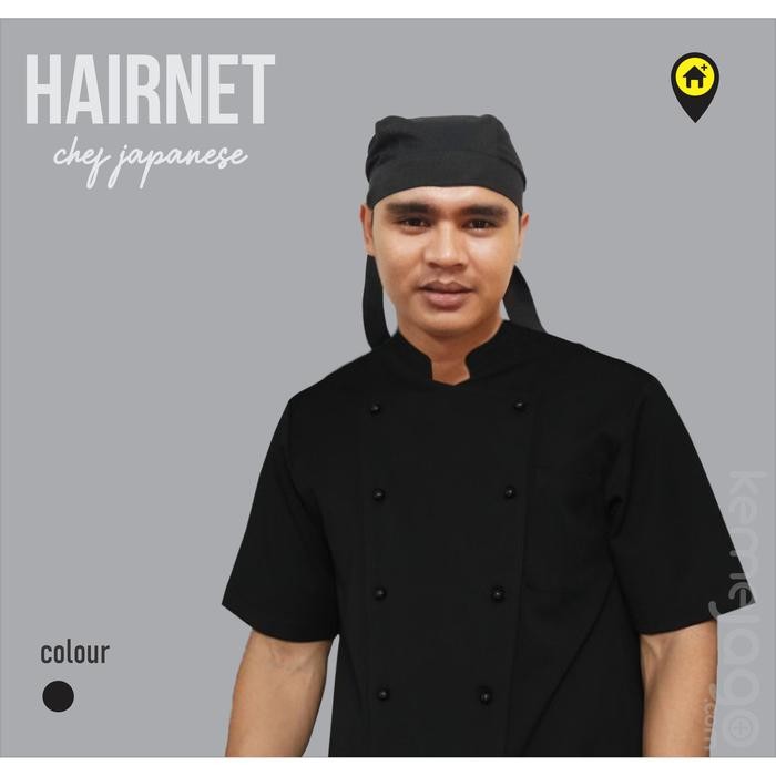 Ikonik- Topi Chef Jepang, Topi Koki Dewasa, Chef Hat, Hairnet, Topi Koki Memasak