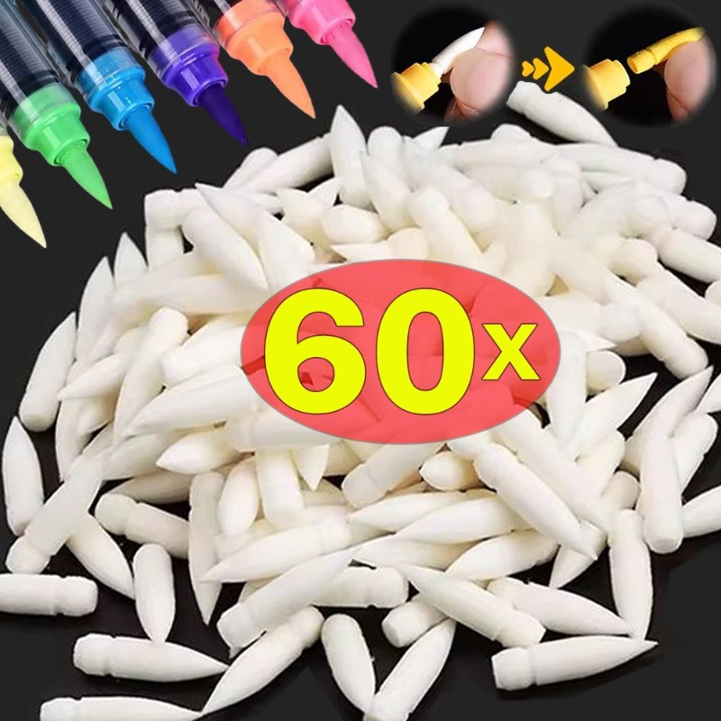 

5-60Pcs Replacement Cores For Guangna Acylic Markers Brush Tips Painting Diy Art Marker Stationery