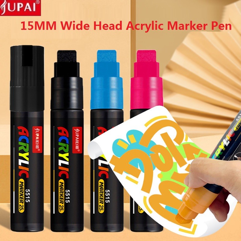 

Large Capacity Acrylic Marker Pen 8Mm/15Mm Ultra Wide Line Width 15 Colors Pop Pens Color Hand Drawn