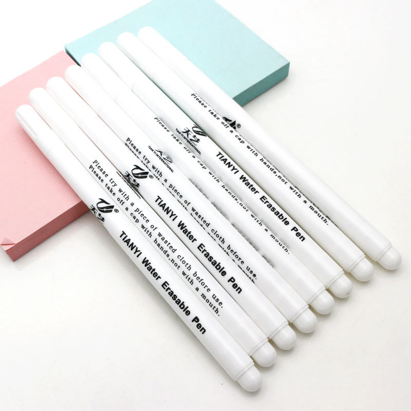 

3/6Pcs White Water Soluble Marker Pen Fabric Marking 6Water Erasable Marking Pen For Leather Marking