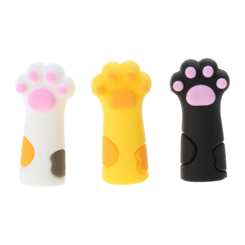 

Pack Of 3 Cat Paw Pencil Stress Relief Anti-Chewing Silicone Pencil Cap Qx2A
