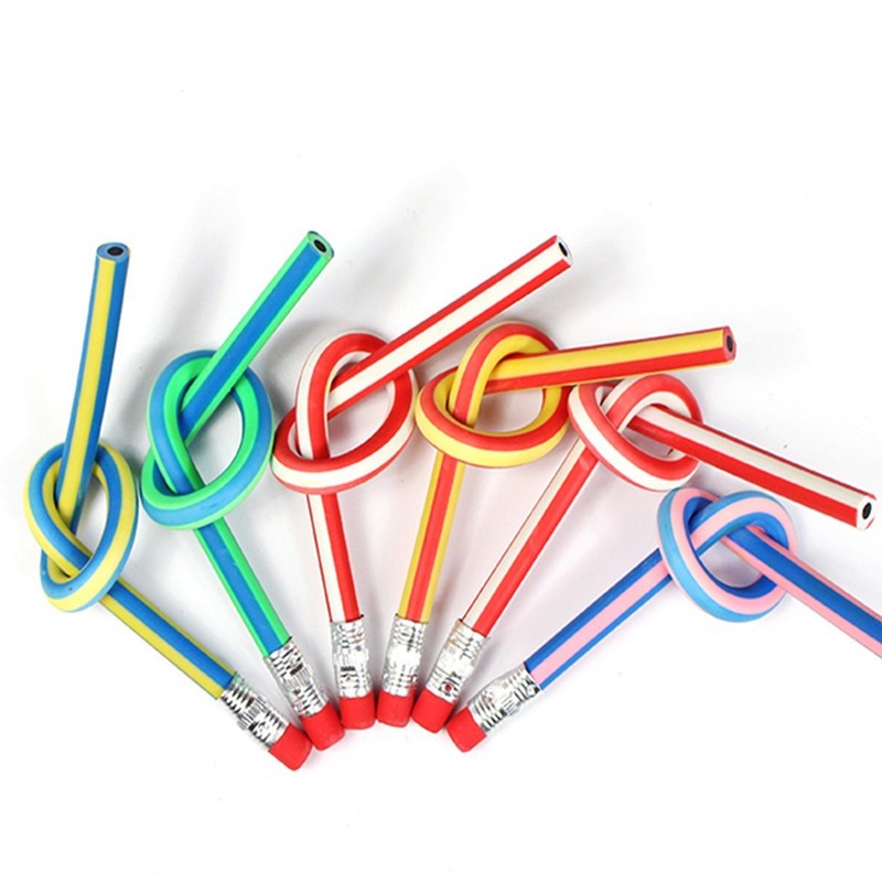 

3Pcs Colorful Magic Bendy Flexible Soft Pencil With Eraser Stationery Student Pencils For Kids