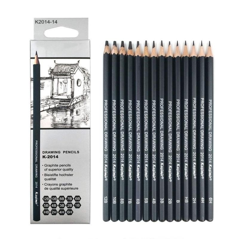 

14Pcs/Pack Drawing Pen Ultra Fine Line Marker Black Sketch Pen 6H 4H 2H Hb B 2B 3B 4 B 5B 6B 7B 8B
