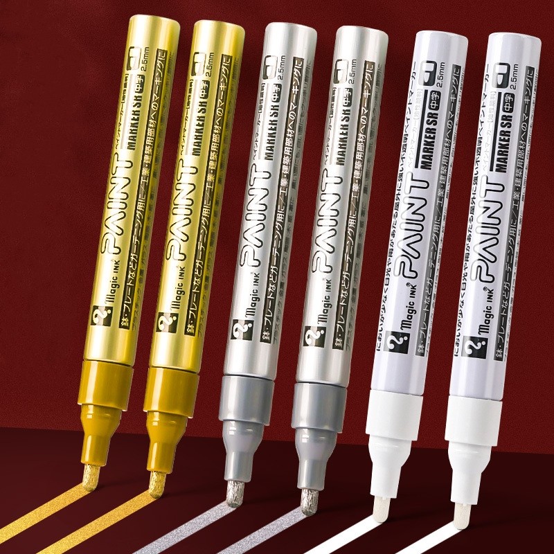 

1Pc Metallic Silver Paint Pen Gold Permanent Marker Waterproof For Ceramic Diy Craft Glass Extra