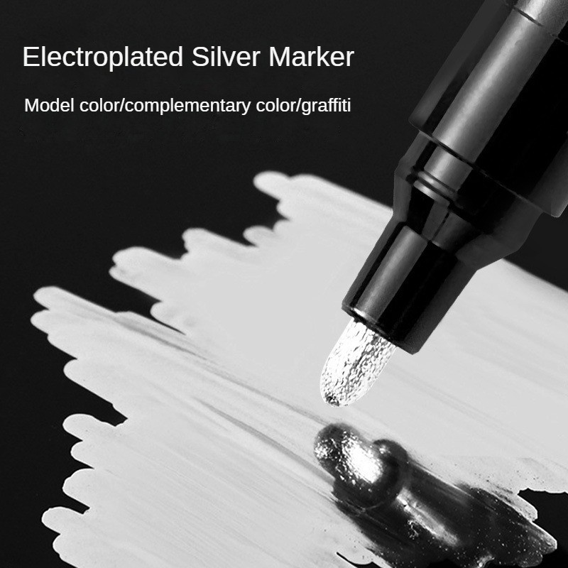 1Pc Mirror Chrome Paint Marker Gold Silver Permanent Reflective Paint Pen For Metal Model, Glass,