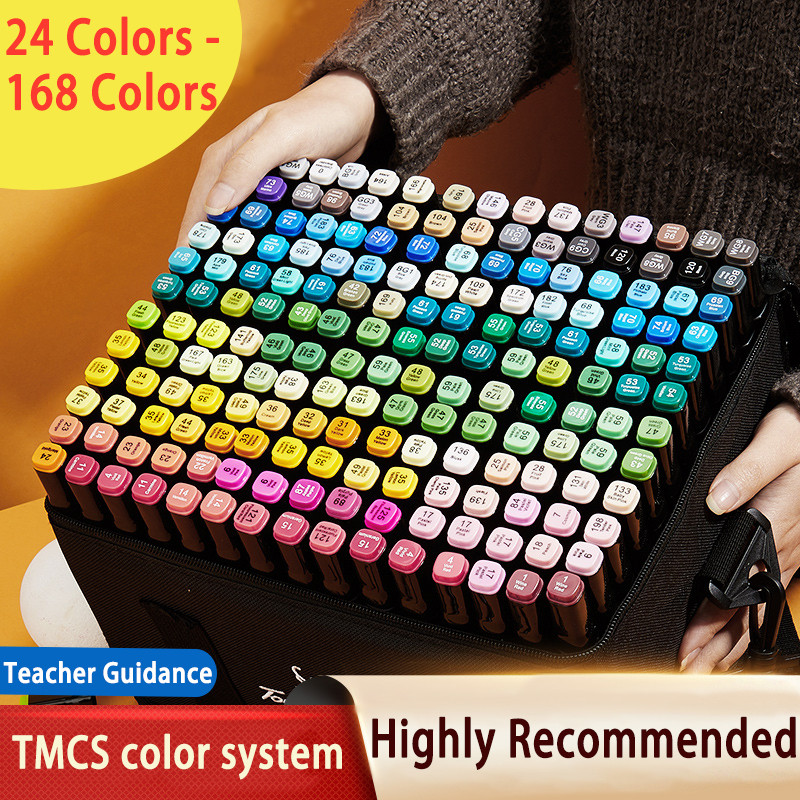 

24-168 Color Alcohol Double-Ended Oily Marker Painting Art Set Office Culture And Educational