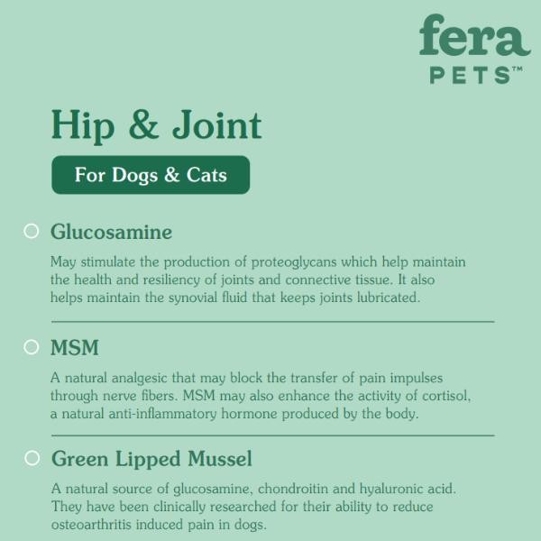 Fera Pet Organics Hip + Joint Goat Milk Glucosamine Anjing Kucing MSM