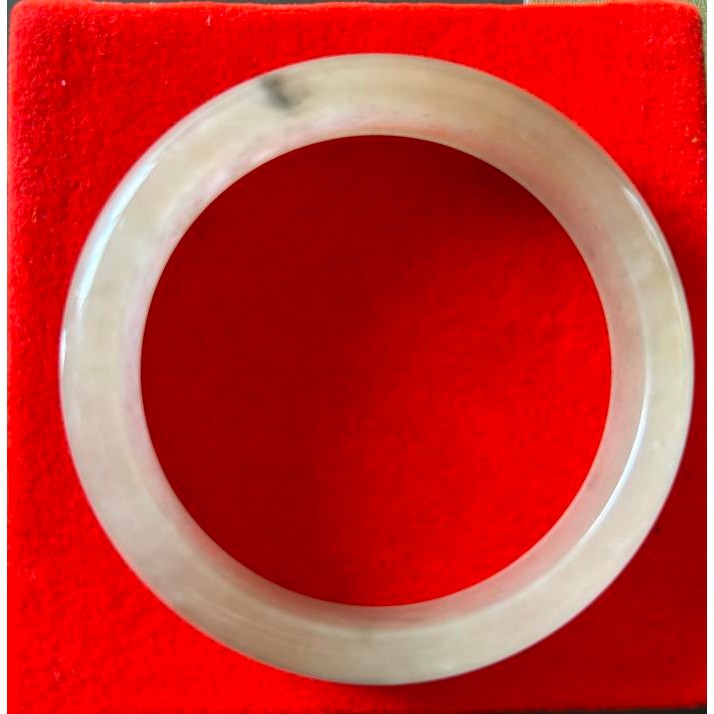 

Gelang giok alami untuk wanita, gelang selir kekaisaran transparan es putih untuk wanita, gelang