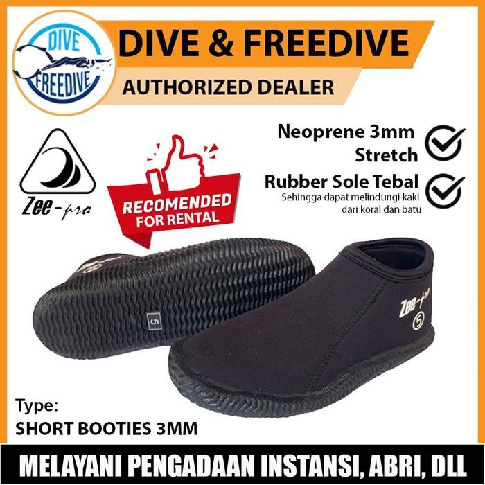 Short Boot Zeepro Booties 3Mm Sepatu Pendek Coral Karang Diving Selam