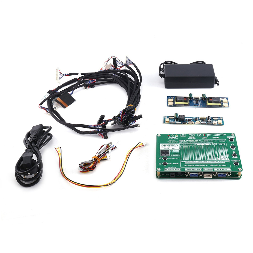 BEST SELLER Laptop LCD/LED Test Screen Tester+ 14PCS Lvds Cables + Inverter Tool Kit Panel EU Plug