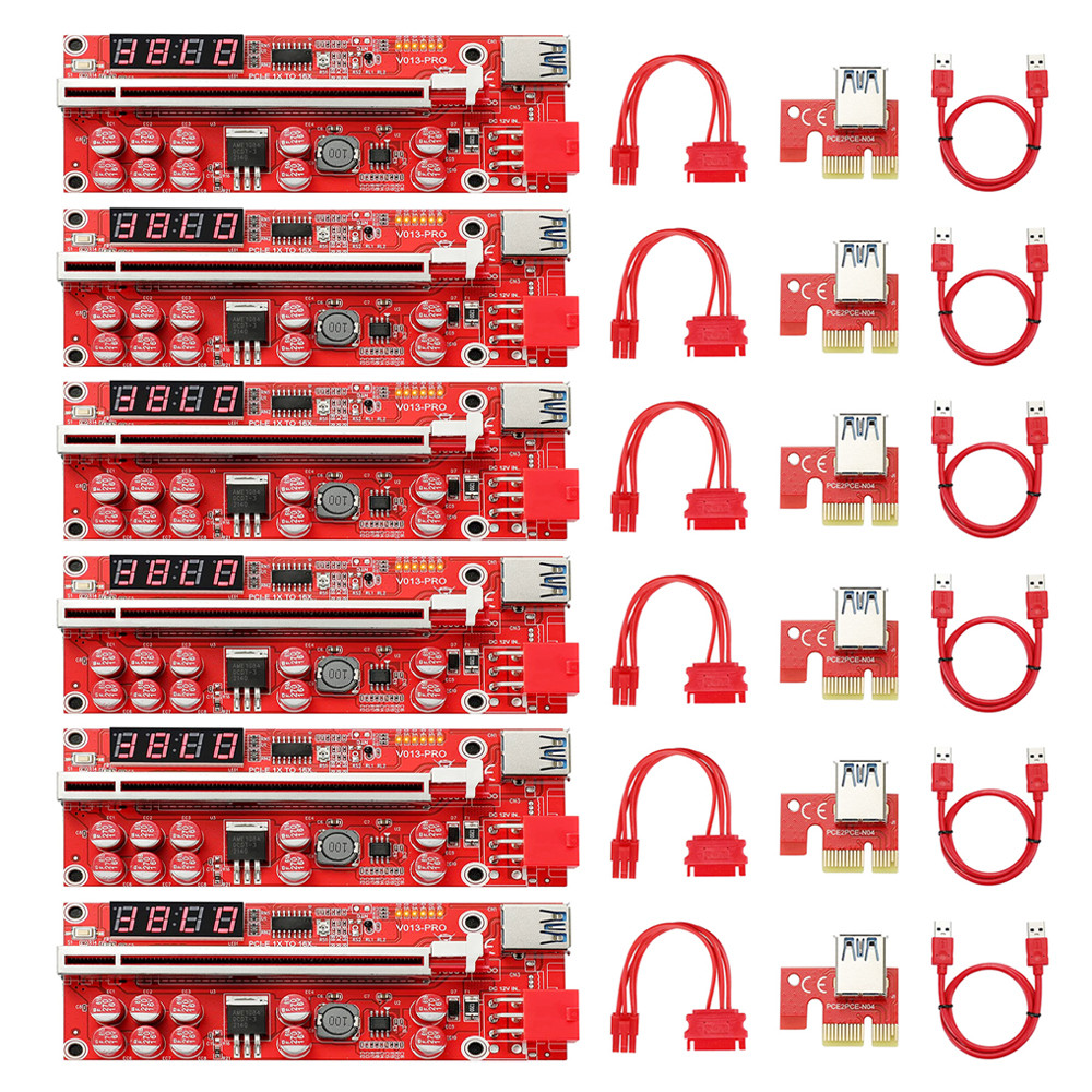 BEST SELLER 6PCS V013 Pro PCIE Riser 013 Cabo Riser for Video Card Riser PCI Express x16 Extender SA
